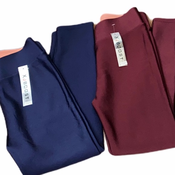 Shiny Think Burgundy Warm Fleece Leggings - Picture 6 of 7